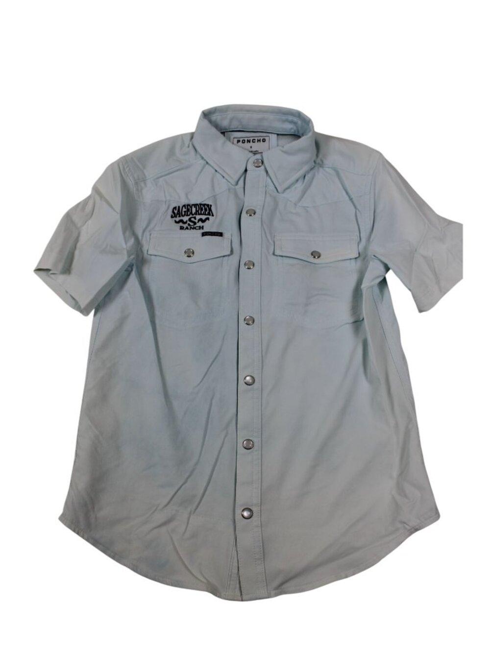 Sagecreek Ranch Womens Short-Sleeve Snap Button Shirt Light Blue Size S